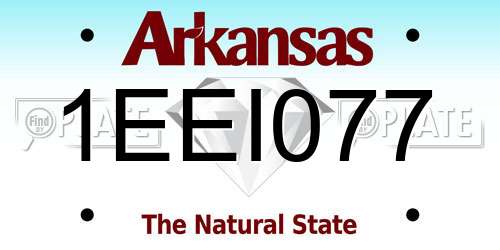 1EEI077 Arkansas License Plate