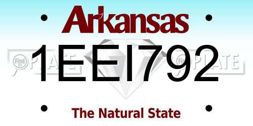 1EEI792 Arkansas License Plate