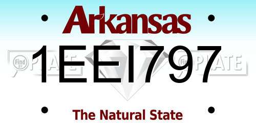 1EEI797 Arkansas License Plate