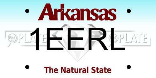 1EERL Arkansas License Plate