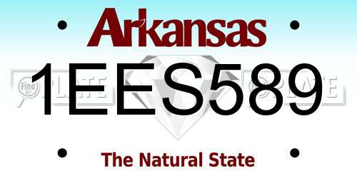 1EES589 Arkansas License Plate