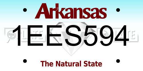 1EES594 Arkansas License Plate