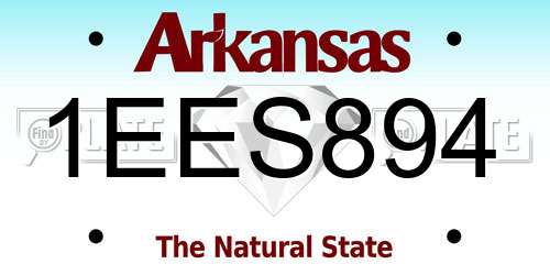1EES894 Arkansas License Plate