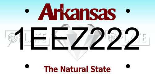 1EEZ222 Arkansas License Plate