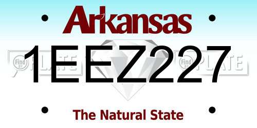 1EEZ227 Arkansas License Plate