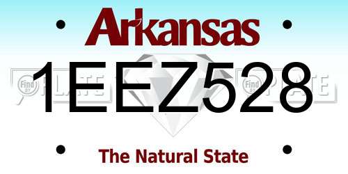 1EEZ528 Arkansas License Plate