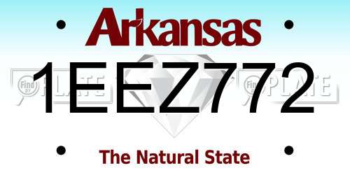 1EEZ772 Arkansas License Plate