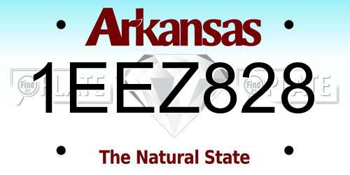 1EEZ828 Arkansas License Plate
