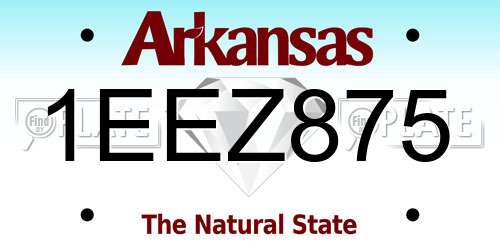 1EEZ875 Arkansas License Plate