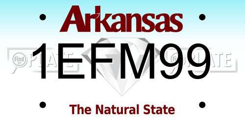1EFM99 Arkansas License Plate