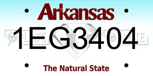 1EG3404 Arkansas License Plate