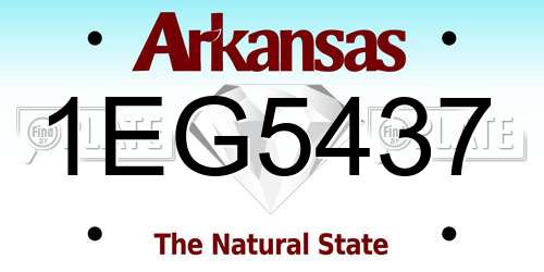 1EG5437 Arkansas License Plate