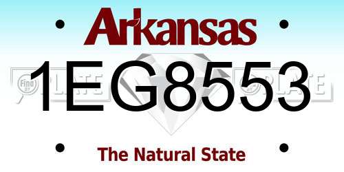 1EG8553 Arkansas License Plate