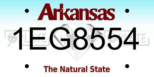 1EG8554 Arkansas License Plate
