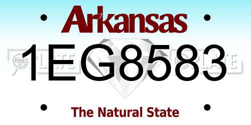 1EG8583 Arkansas License Plate