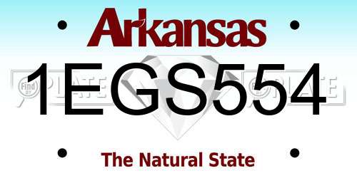 1EGS554 Arkansas License Plate