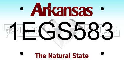 1EGS583 Arkansas License Plate