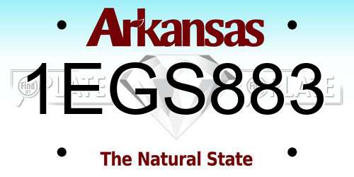 1EGS883 Arkansas License Plate