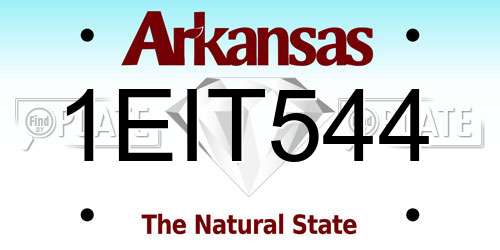 1EIT544 Arkansas License Plate