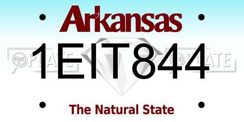 1EIT844 Arkansas License Plate