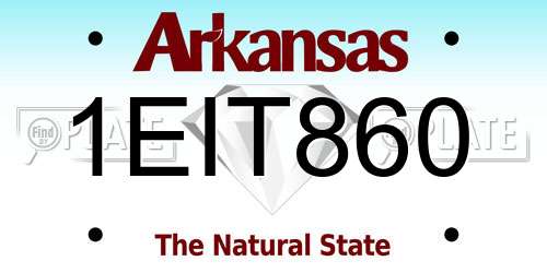 1EIT860 Arkansas License Plate