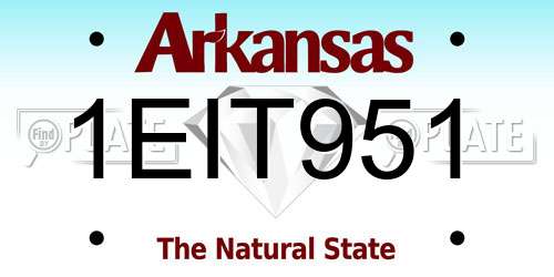 1EIT951 Arkansas License Plate