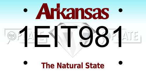 1EIT981 Arkansas License Plate
