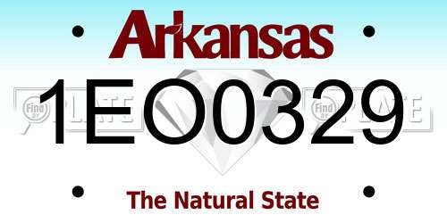 1EO0329 Arkansas License Plate
