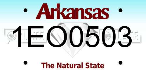 1EO0503 Arkansas License Plate