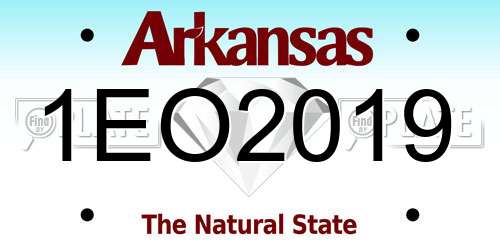 1EO2019 Arkansas License Plate
