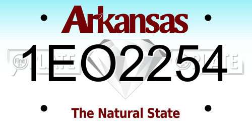 1EO2254 Arkansas License Plate