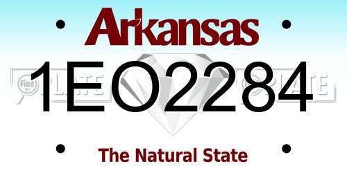 1EO2284 Arkansas License Plate