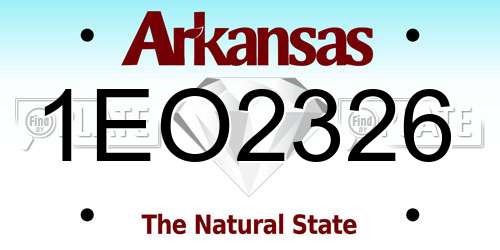 1EO2326 Arkansas License Plate