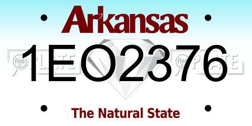 1EO2376 Arkansas License Plate