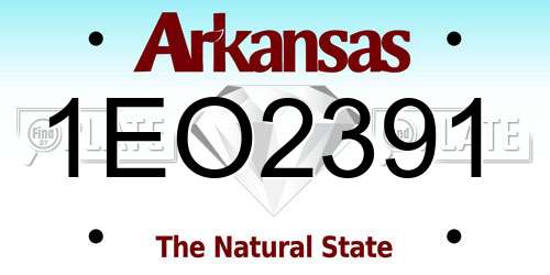 1EO2391 Arkansas License Plate