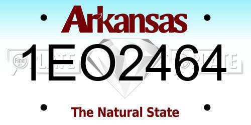 1EO2464 Arkansas License Plate