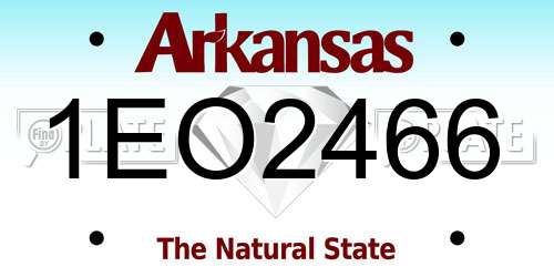 1EO2466 Arkansas License Plate