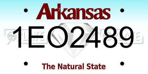1EO2489 Arkansas License Plate
