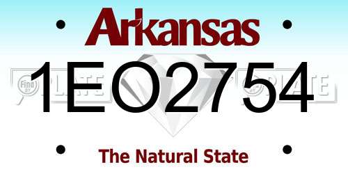 1EO2754 Arkansas License Plate