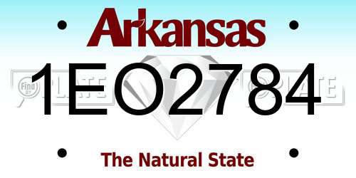 1EO2784 Arkansas License Plate