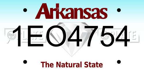 1EO4754 Arkansas License Plate