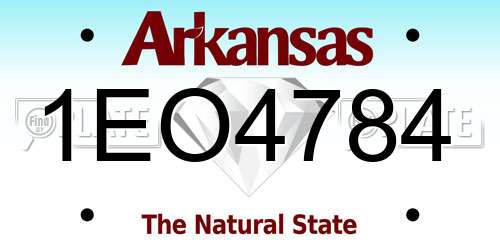 1EO4784 Arkansas License Plate