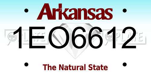 1EO6612 Arkansas License Plate