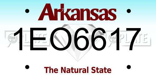 1EO6617 Arkansas License Plate