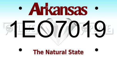 1EO7019 Arkansas License Plate