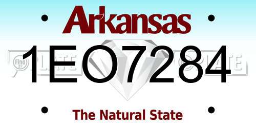 1EO7284 Arkansas License Plate