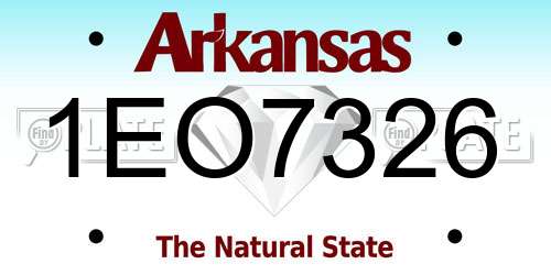 1EO7326 Arkansas License Plate