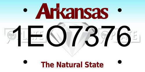 1EO7376 Arkansas License Plate