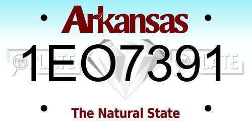 1EO7391 Arkansas License Plate