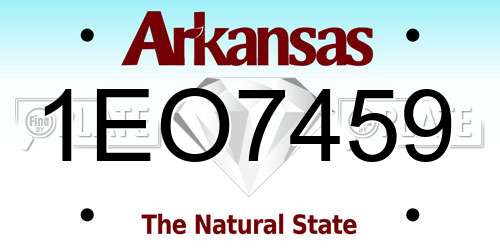 1EO7459 Arkansas License Plate